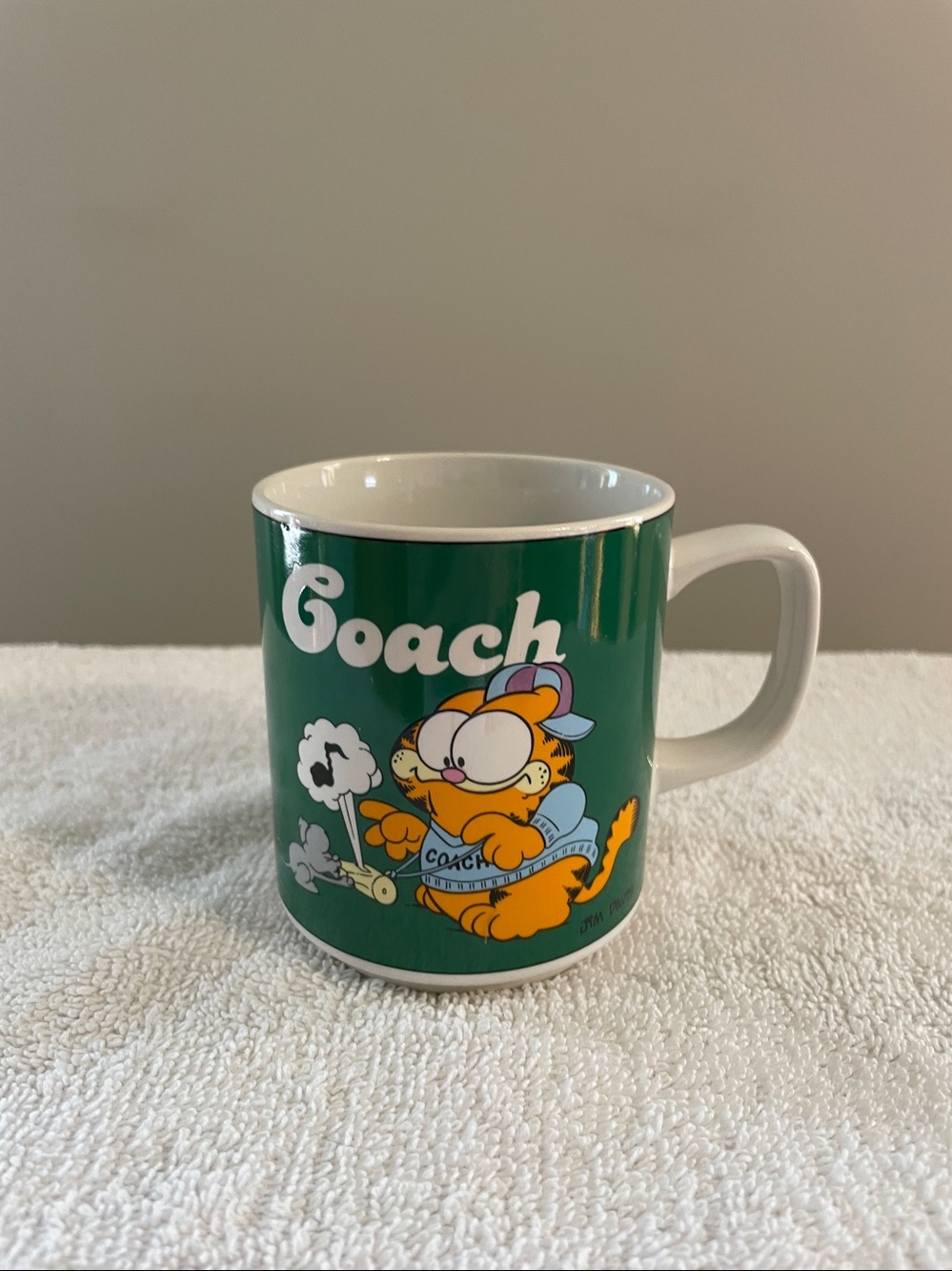Garfield Cat Coach Mug 1978 Enesco Jim Davis